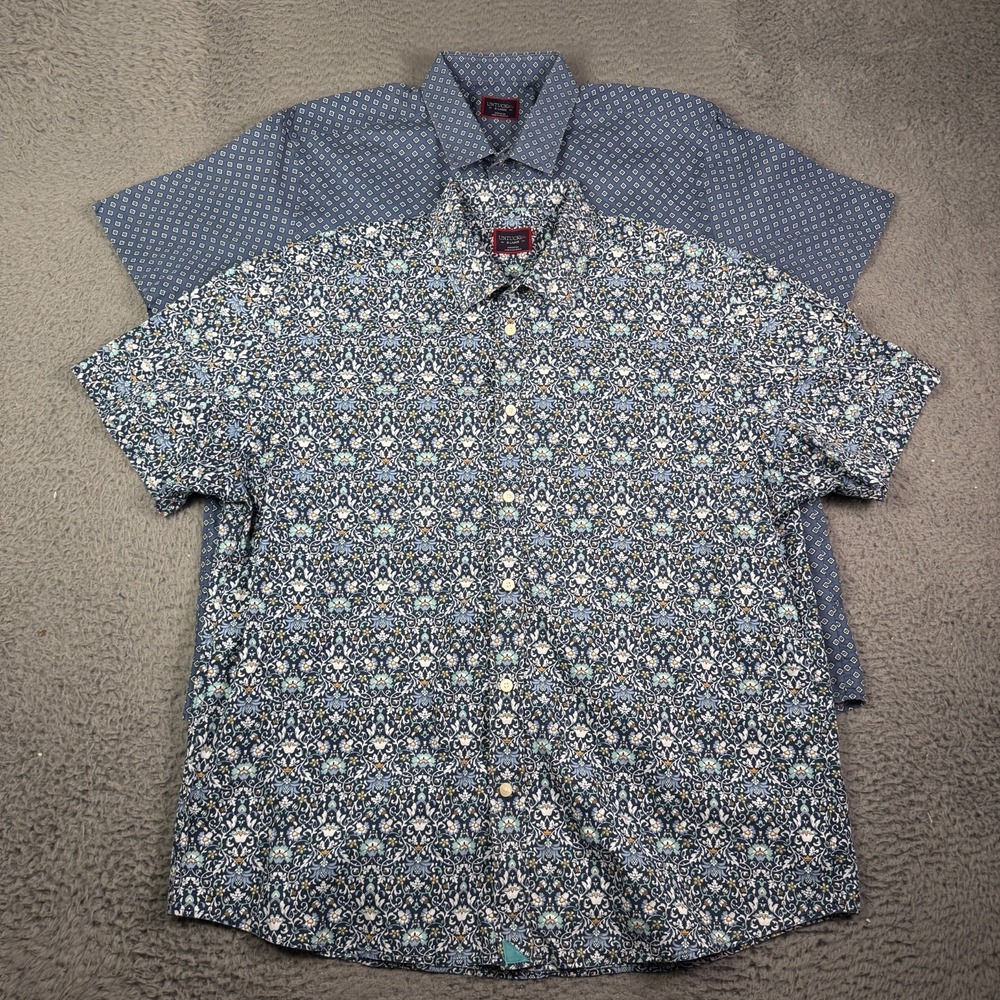 UNTUCKit Shirt Lot of 3 Mens XL Floral Geometric Print Short Sleeve Cotton